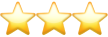 Picture of thre litte gold rating stars