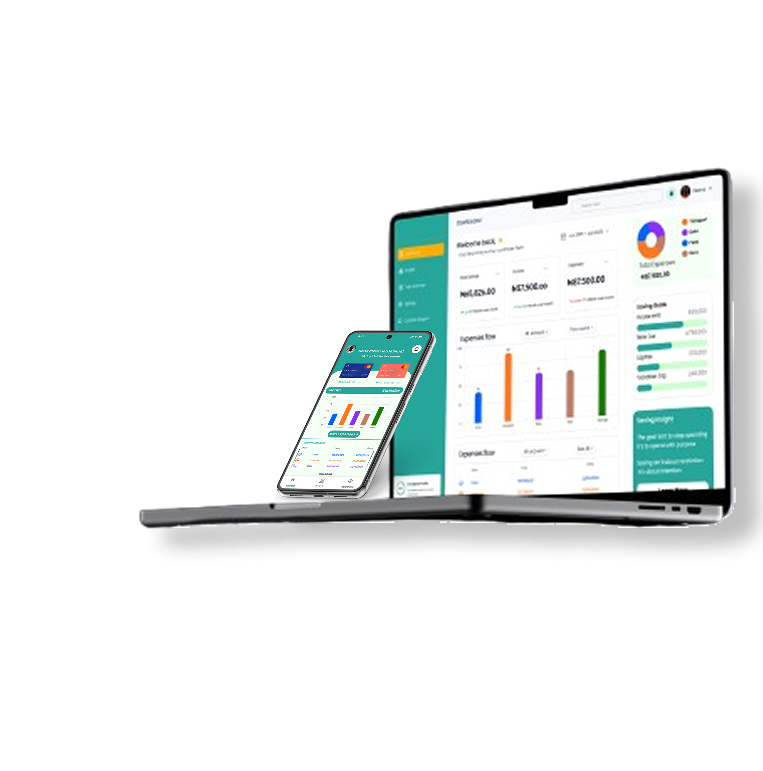 Picture of a laptop with a phone resting 
        on it while displaying a data set